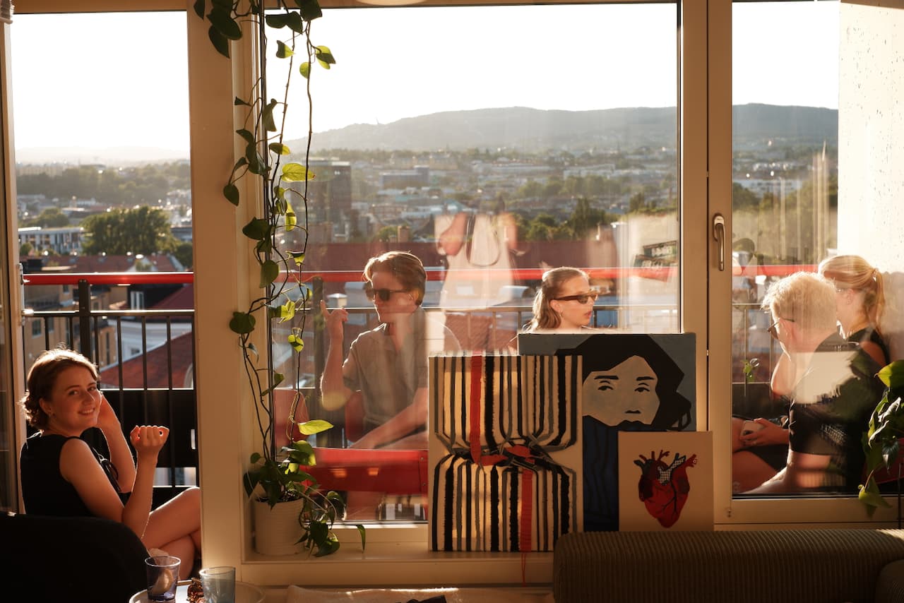 Bursdag på balkongen.